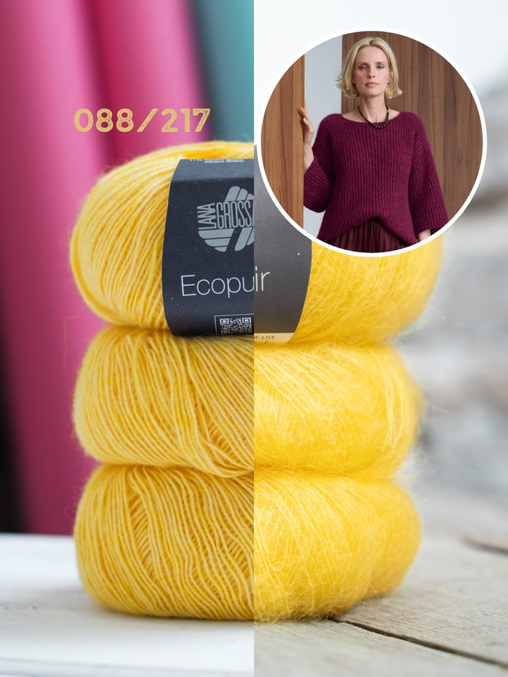Breipakket Ecopuno Silkhair trui in patentsteek