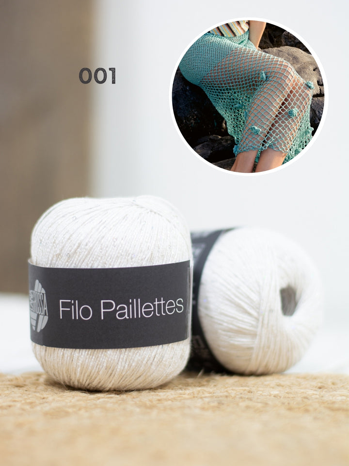 Haakpakket Filo Paillettes rok met bloemen