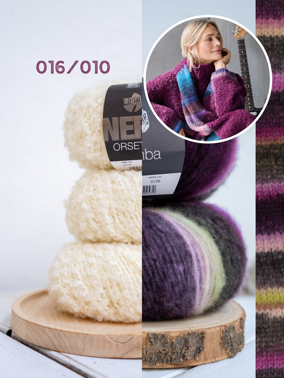 Breipakket Orsetto Bomba sjaal met intarsia