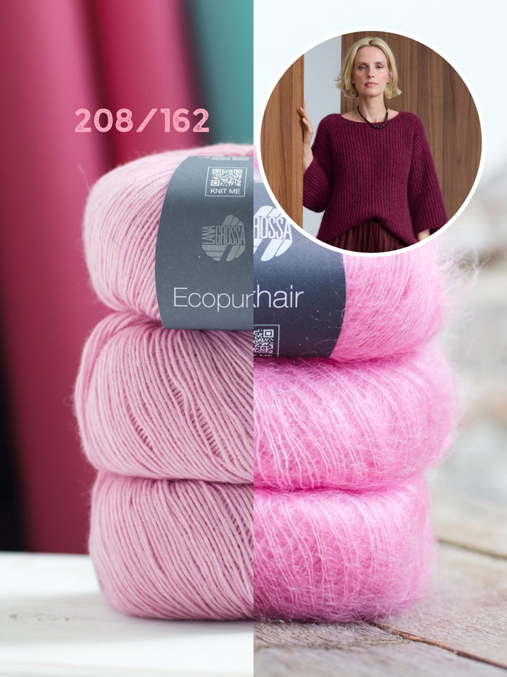 Breipakket Ecopuno Silkhair trui in patentsteek