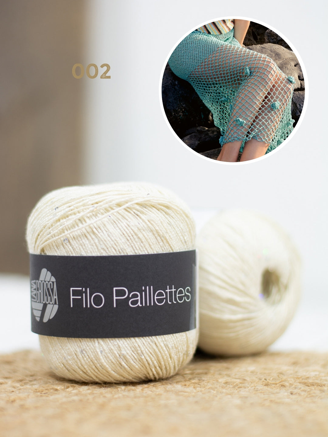 Haakpakket Filo Paillettes rok met bloemen