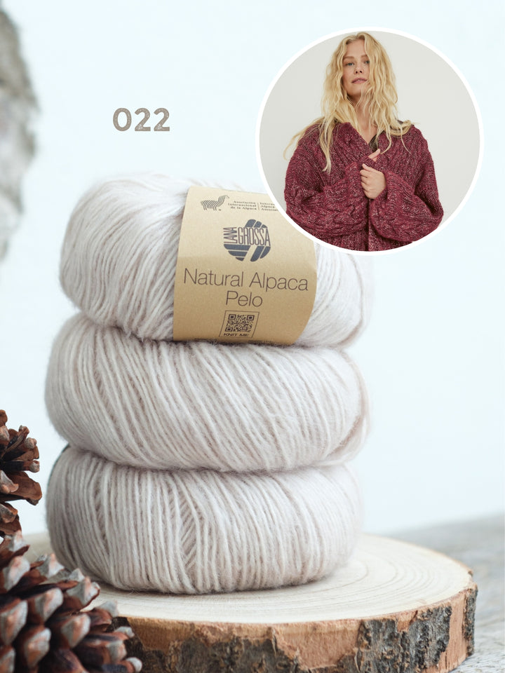 Breipakket Natural Alpaca Pelo kabelvest - top-down