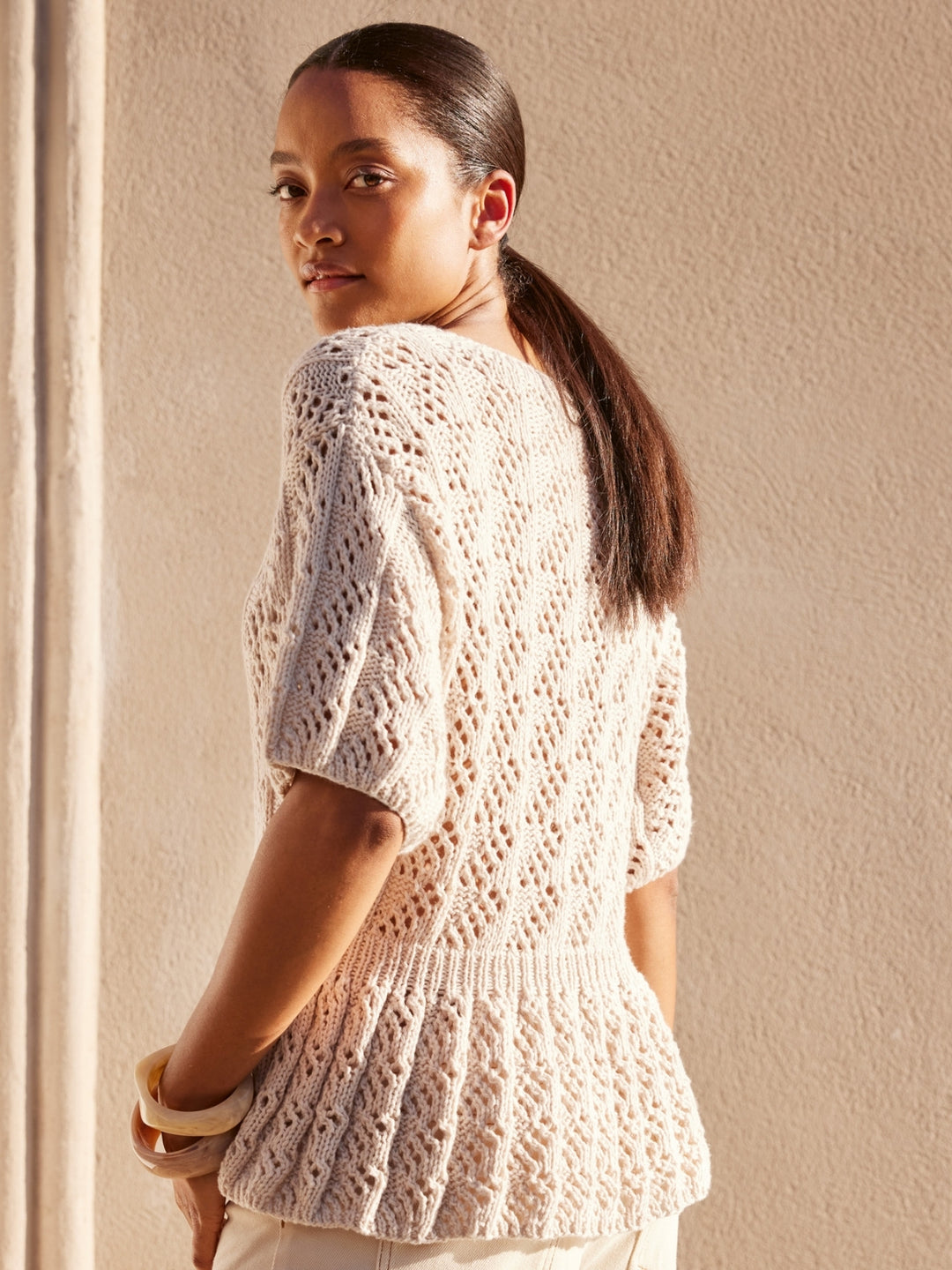 Breipakket Cotonella shirt met ajourpatroon