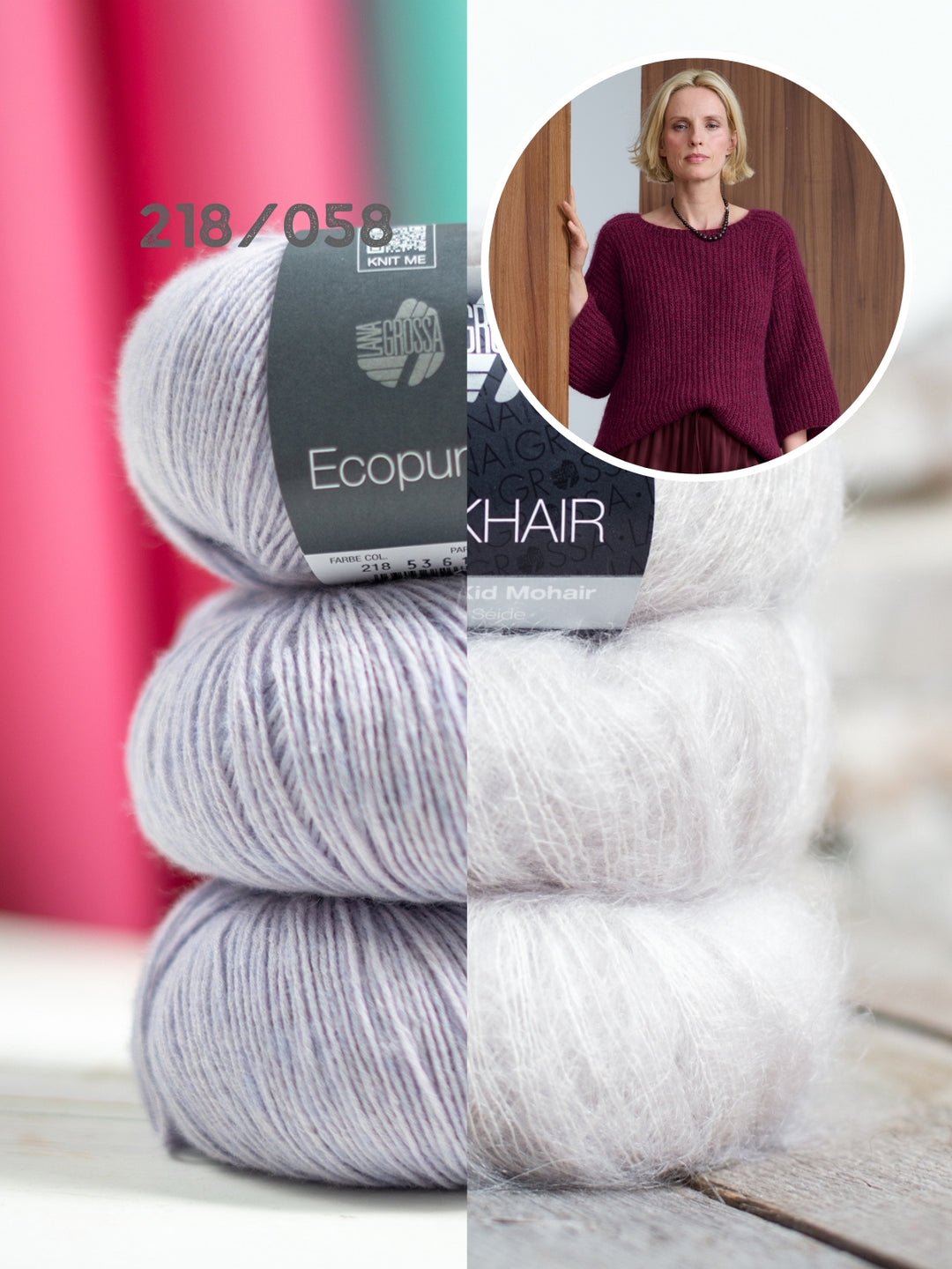 Breipakket Ecopuno Silkhair trui in patentsteek
