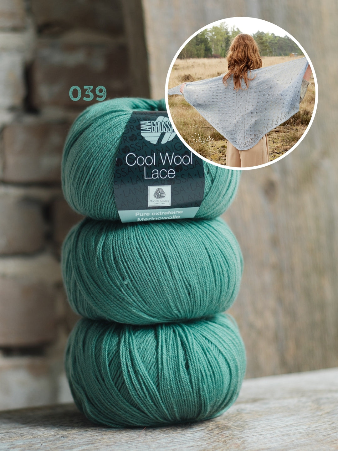Breipakket Cool Wool Lace ajourstola