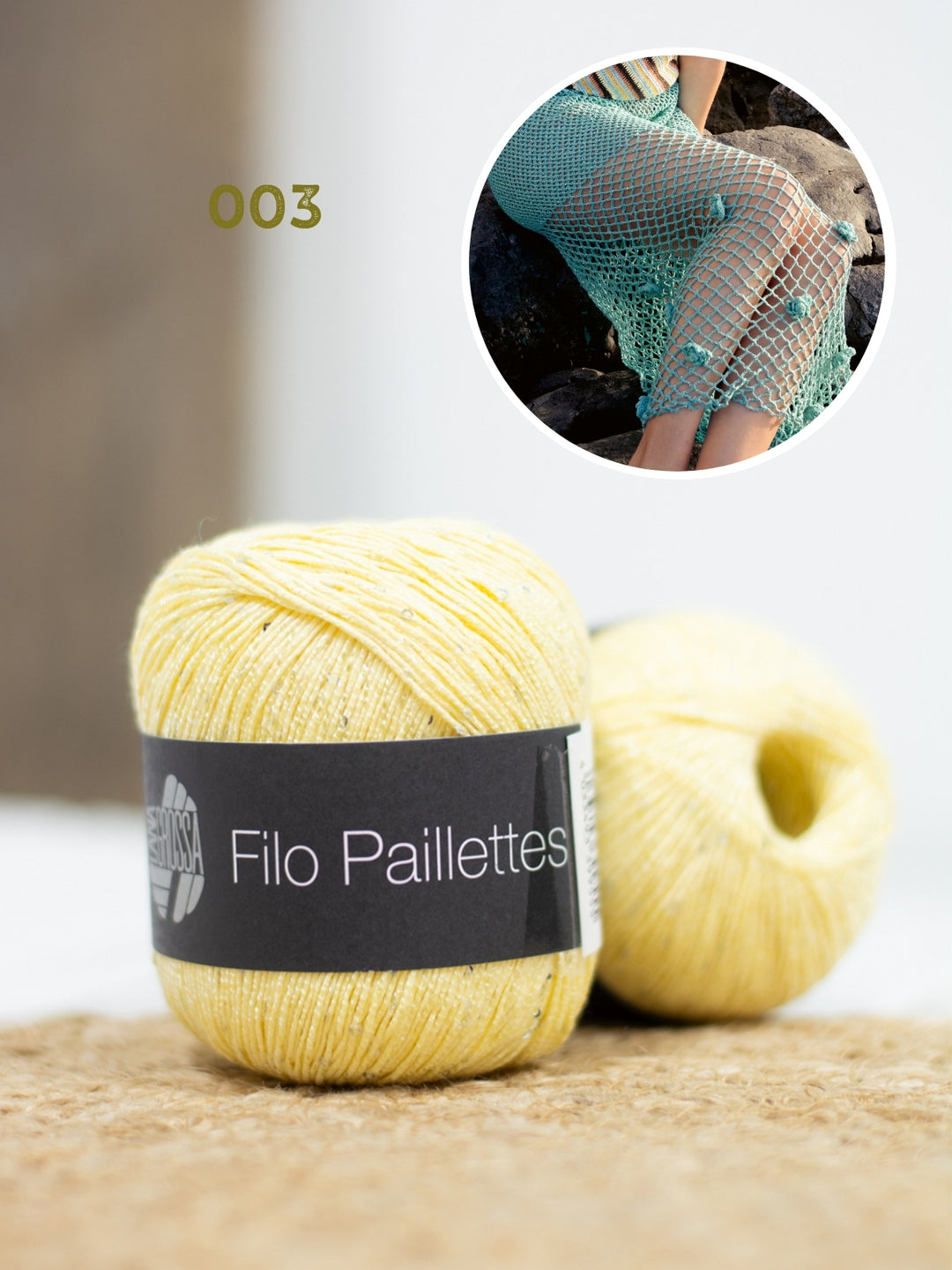 Haakpakket Filo Paillettes rok met bloemen