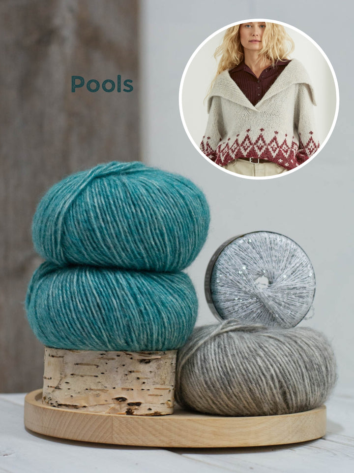 Breipakket Natural Alpaca Pelo Glamour raglantrui - top-down