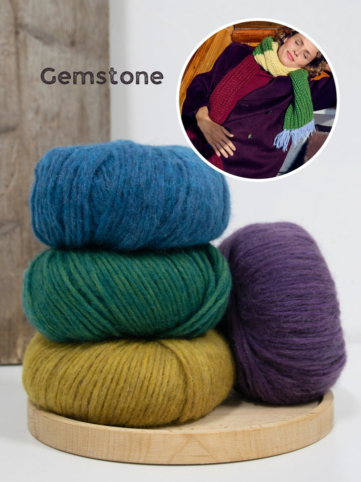 Breipakket Brigitte No. 2 sjaal met blokstrepen