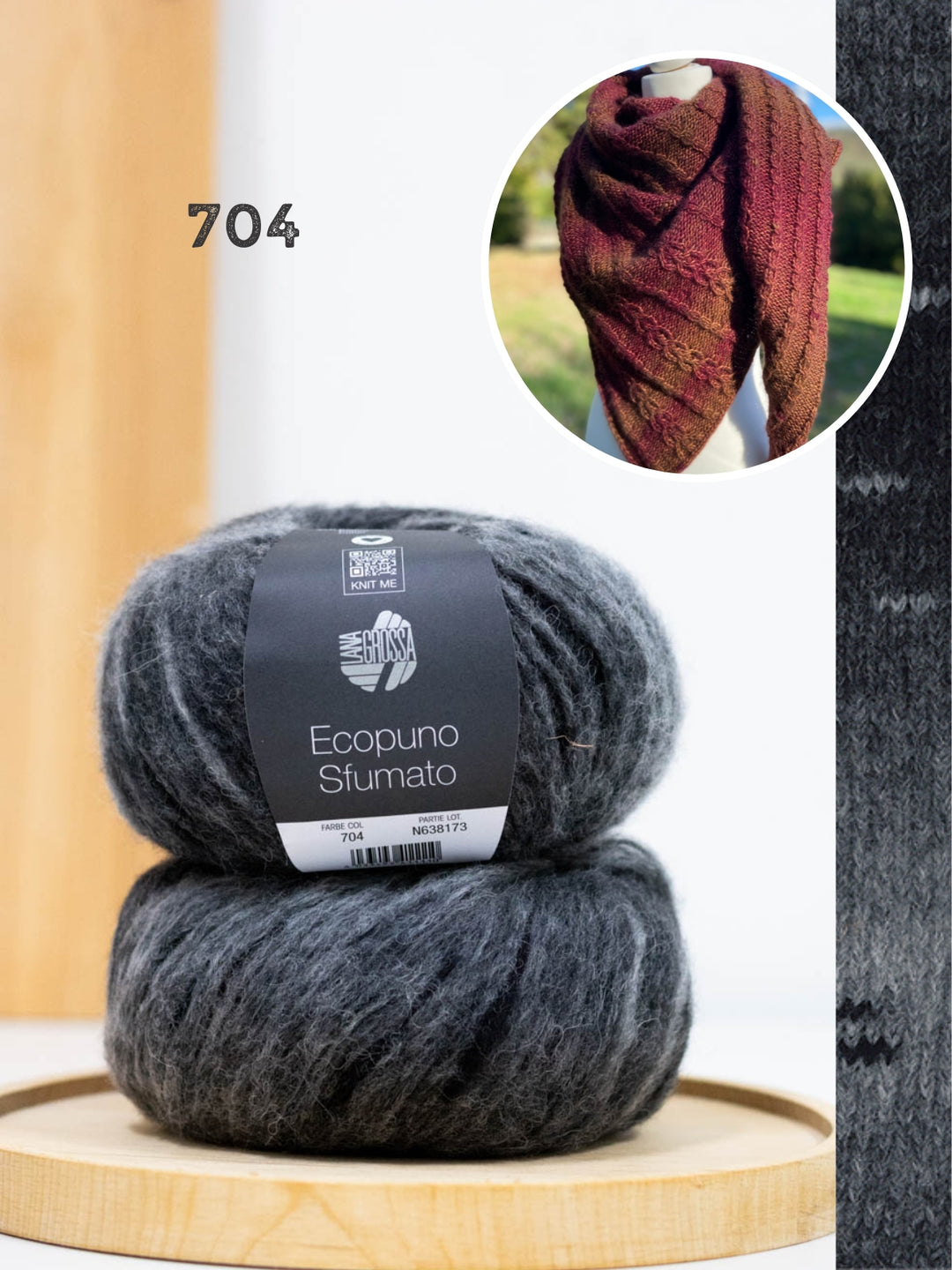 Breipakket Lizas Tuch Cable Love - Ecopuno Sfumato