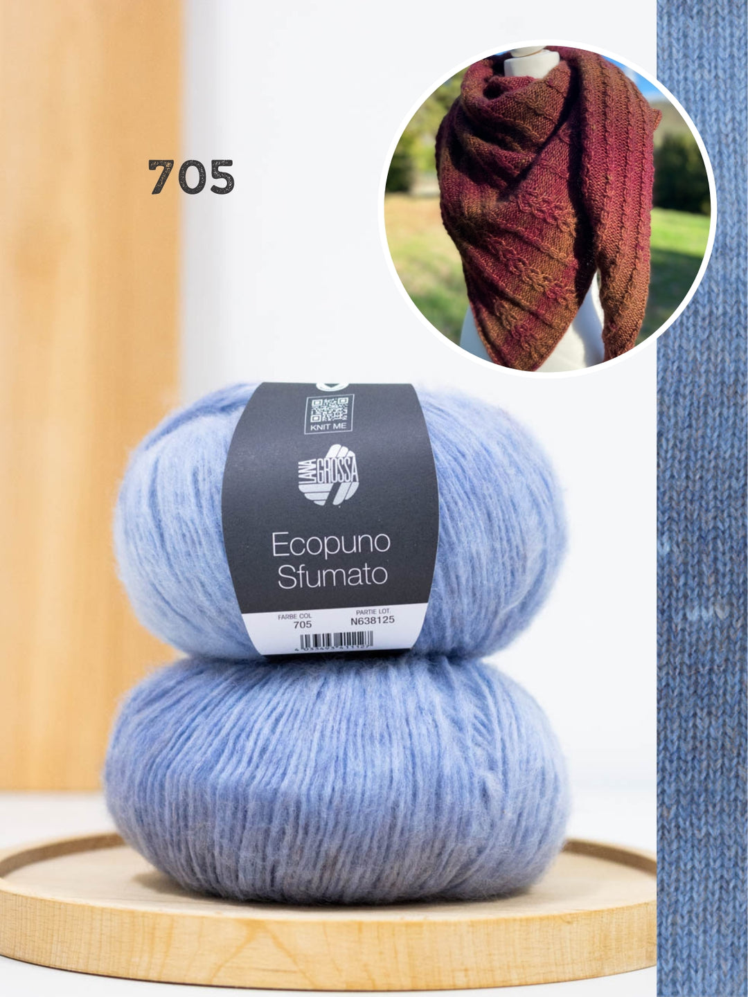 Breipakket Lizas Tuch Cable Love - Ecopuno Sfumato