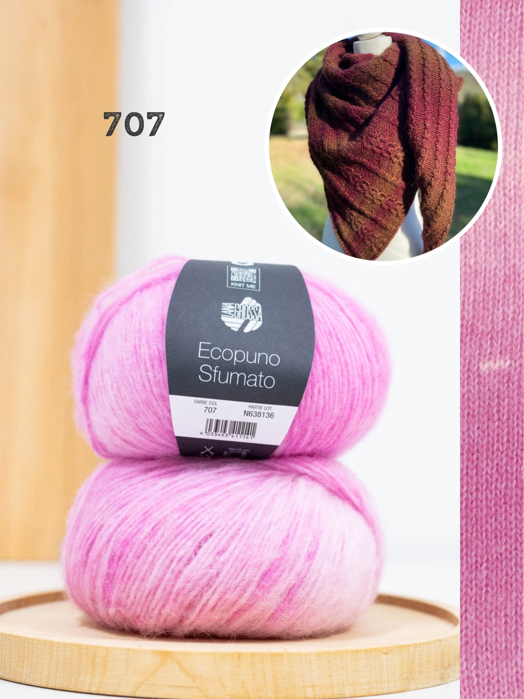 Breipakket Lizas Tuch Cable Love - Ecopuno Sfumato