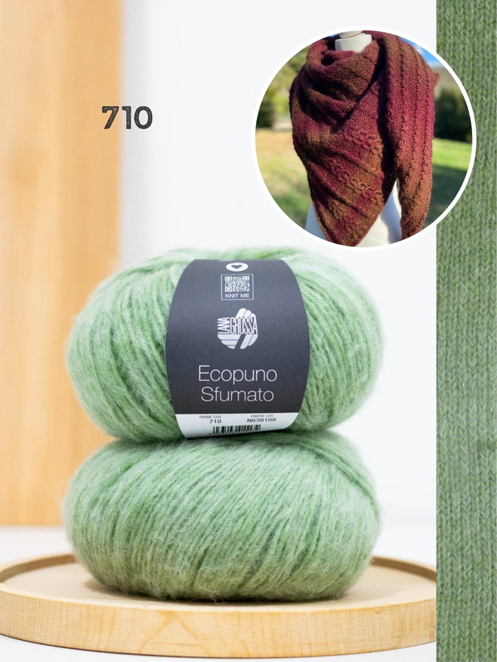Breipakket Lizas Tuch Cable Love - Ecopuno Sfumato