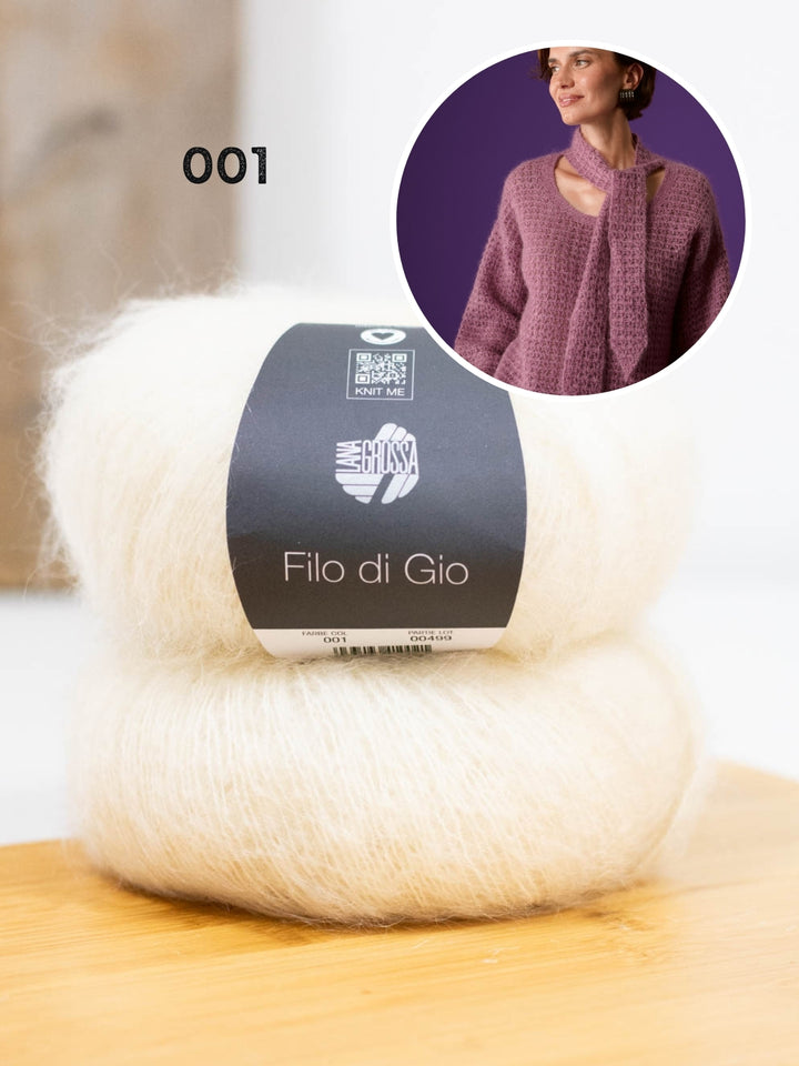 Haakpakket Filo Di Gio trui met sjaalkraag
