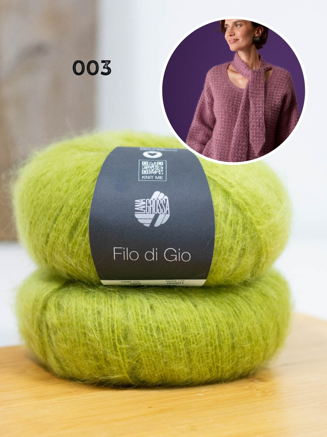 Haakpakket Filo Di Gio trui met sjaalkraag