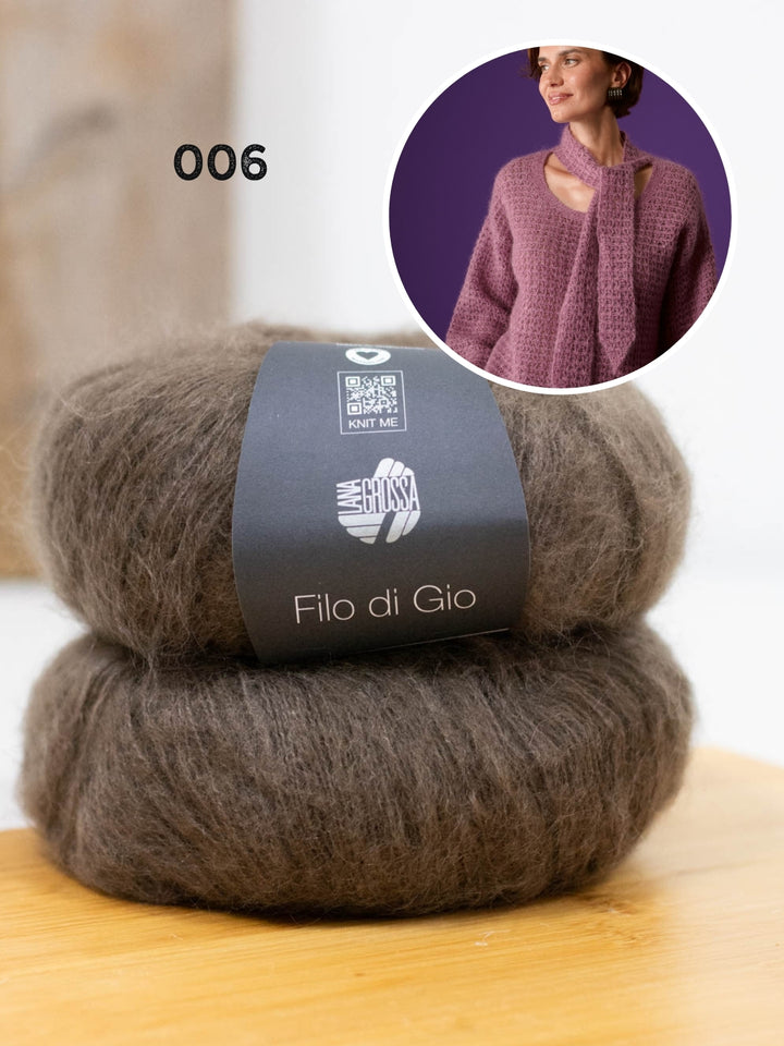 Haakpakket Filo Di Gio trui met sjaalkraag
