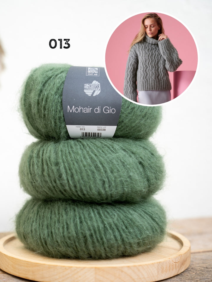 Breipakket Mohair Di Gio trui met kabelpatroon