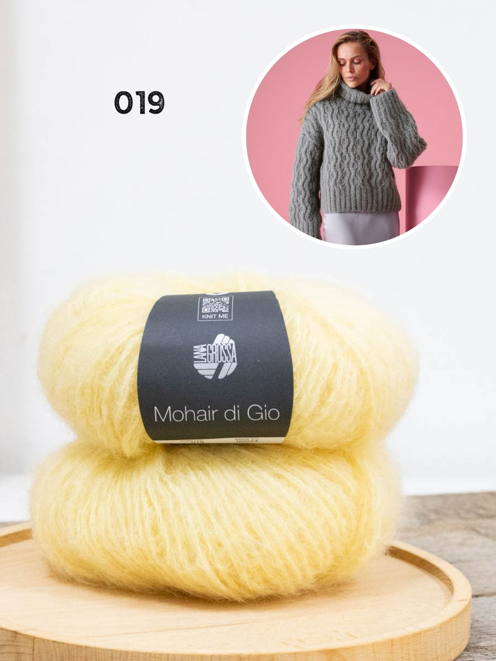 Breipakket Mohair Di Gio trui met kabelpatroon