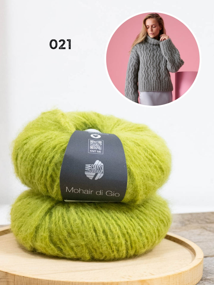 Breipakket Mohair Di Gio trui met kabelpatroon