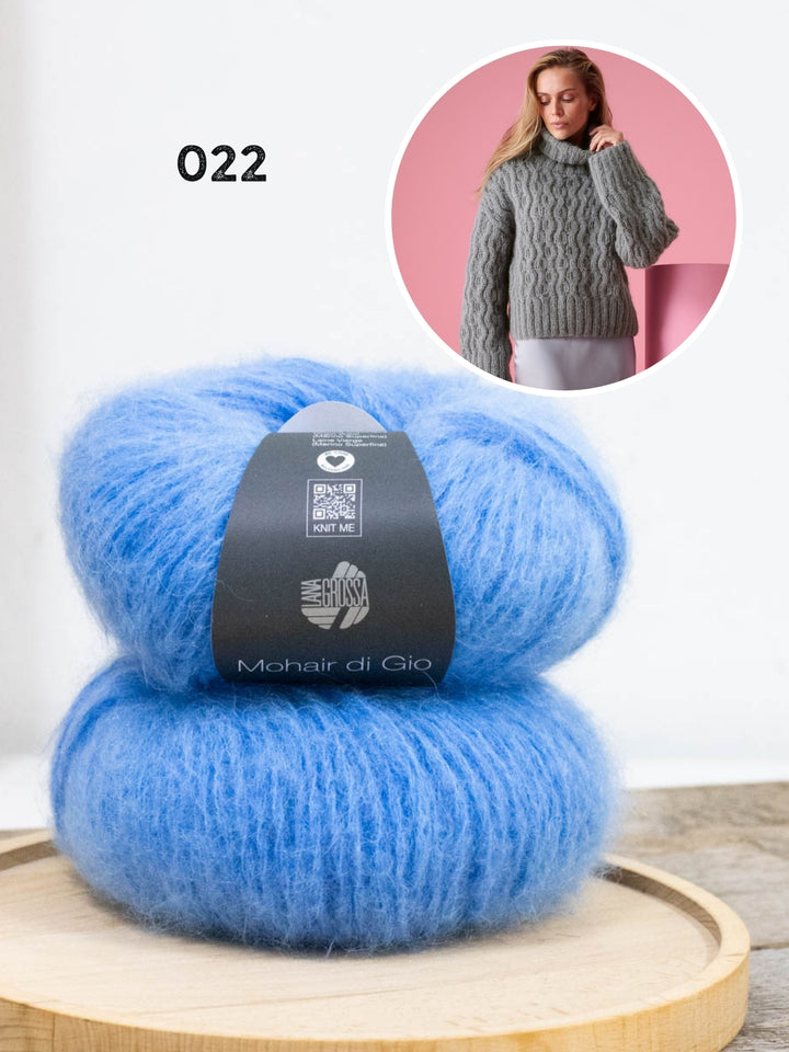 Breipakket Mohair Di Gio trui met kabelpatroon
