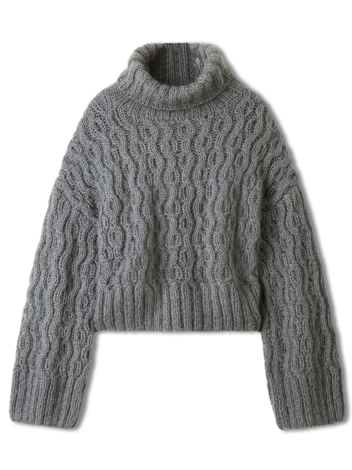 Breipakket Mohair Di Gio trui met kabelpatroon