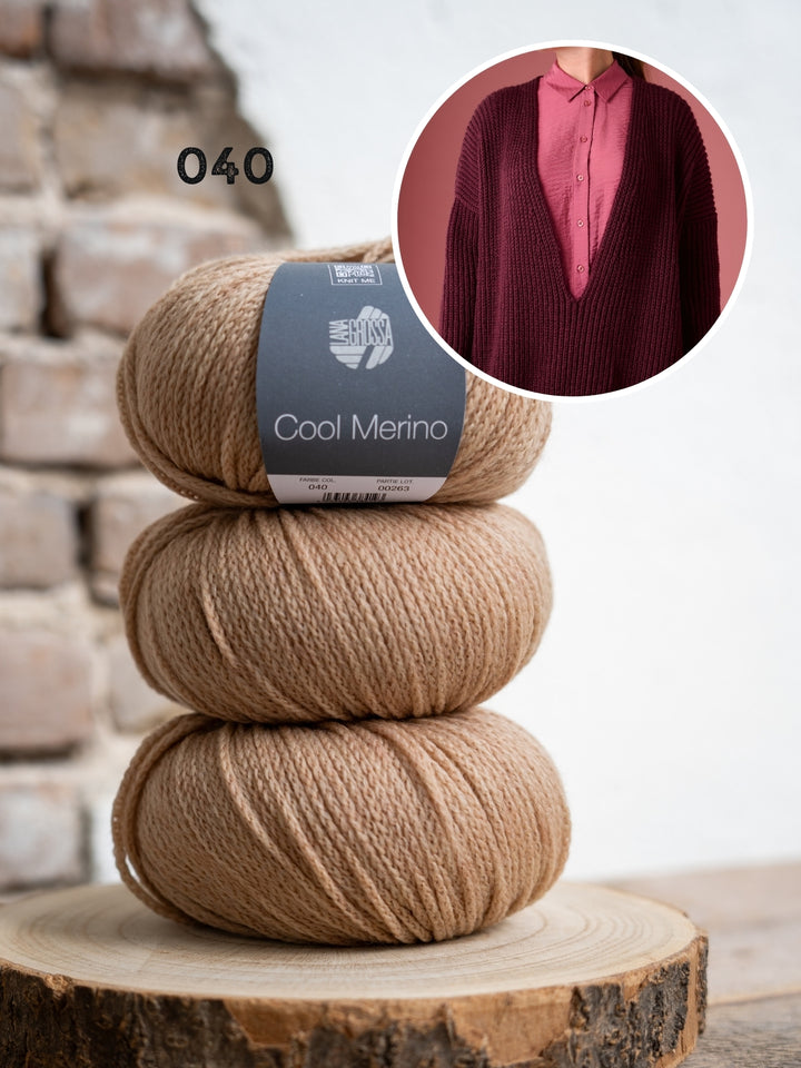 Breipakket Cool Merino diepe v-hals trui