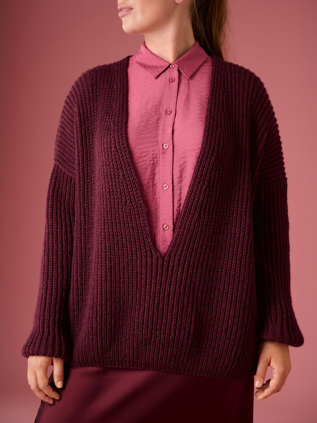 Breipakket Cool Merino diepe v-hals trui