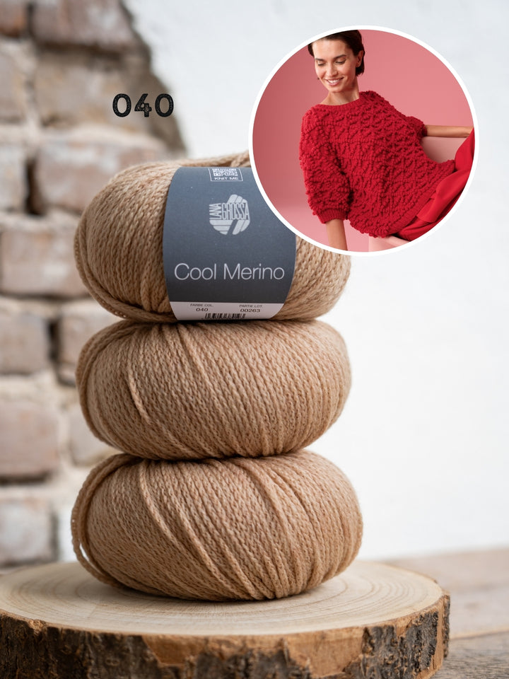 Breipakket Cool Merino trui met noppen