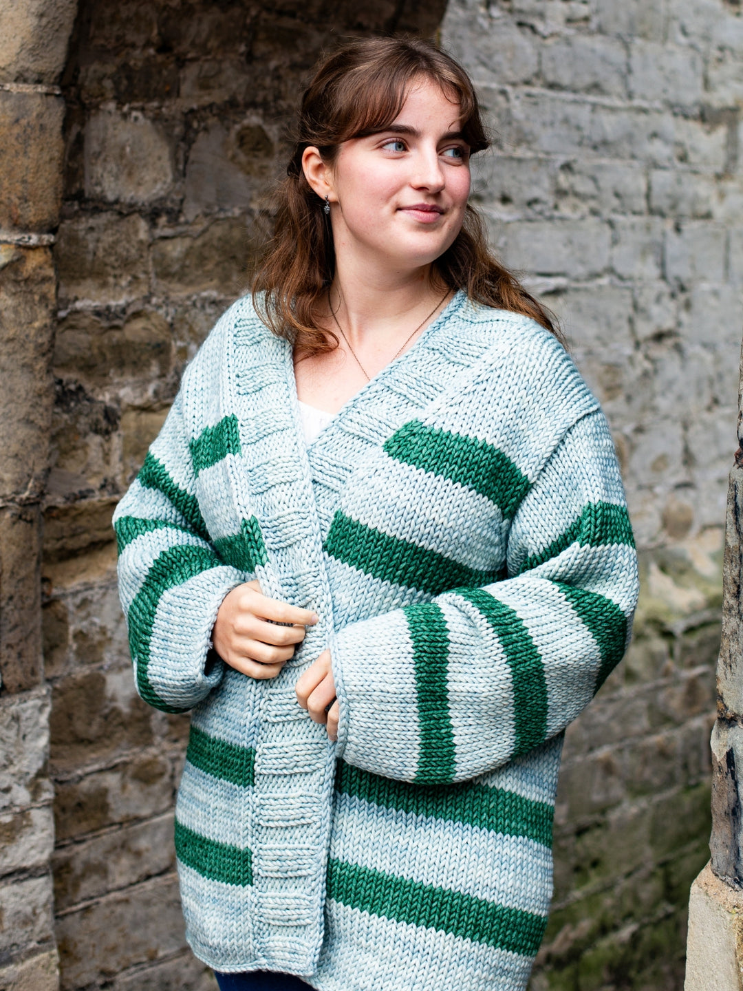 Breipakket Vintage Superchunky top-down strepenvest