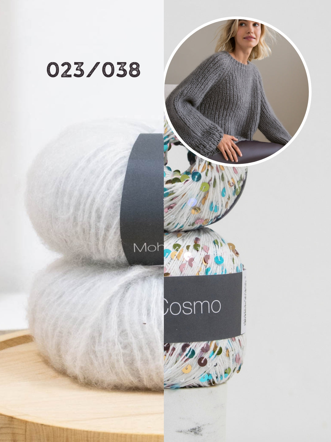 Breipakket Mohair Di Gio Cosmo trui in halfpatent