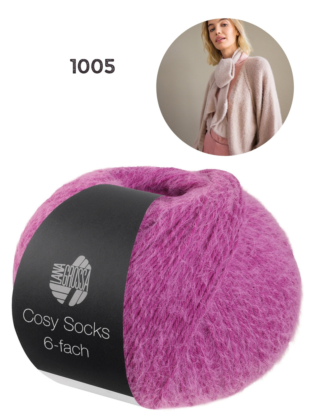 Breipakket Cosy Socks 6-fach vest kleur 1005