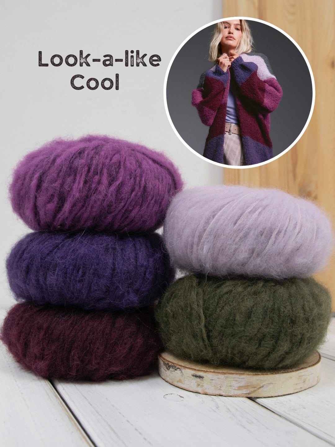 Breipakket Baby Furry vest met blokstrepen