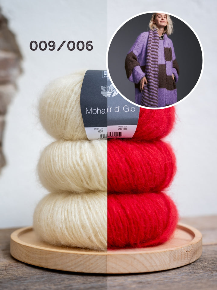 Breipakket Mohair Di Gio strepensjaal