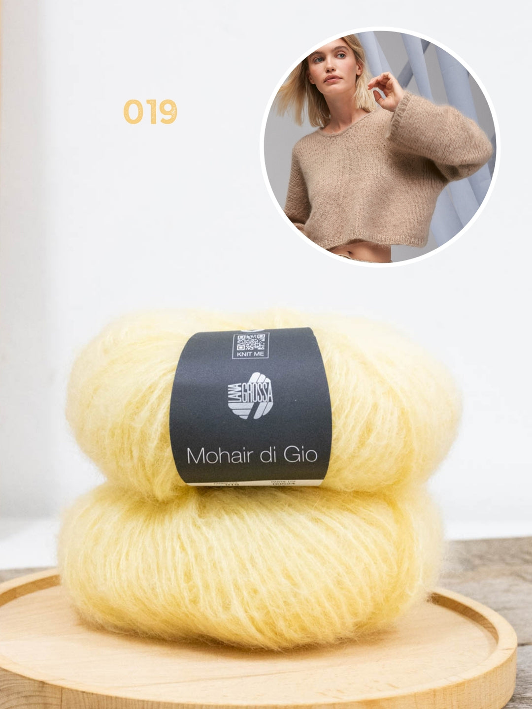 Breipakket Mohair Di Gio trui met V-hals