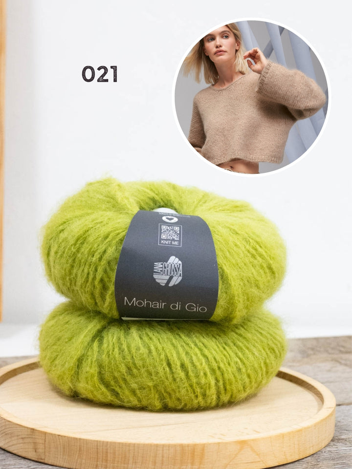 Breipakket Mohair Di Gio trui met V-hals