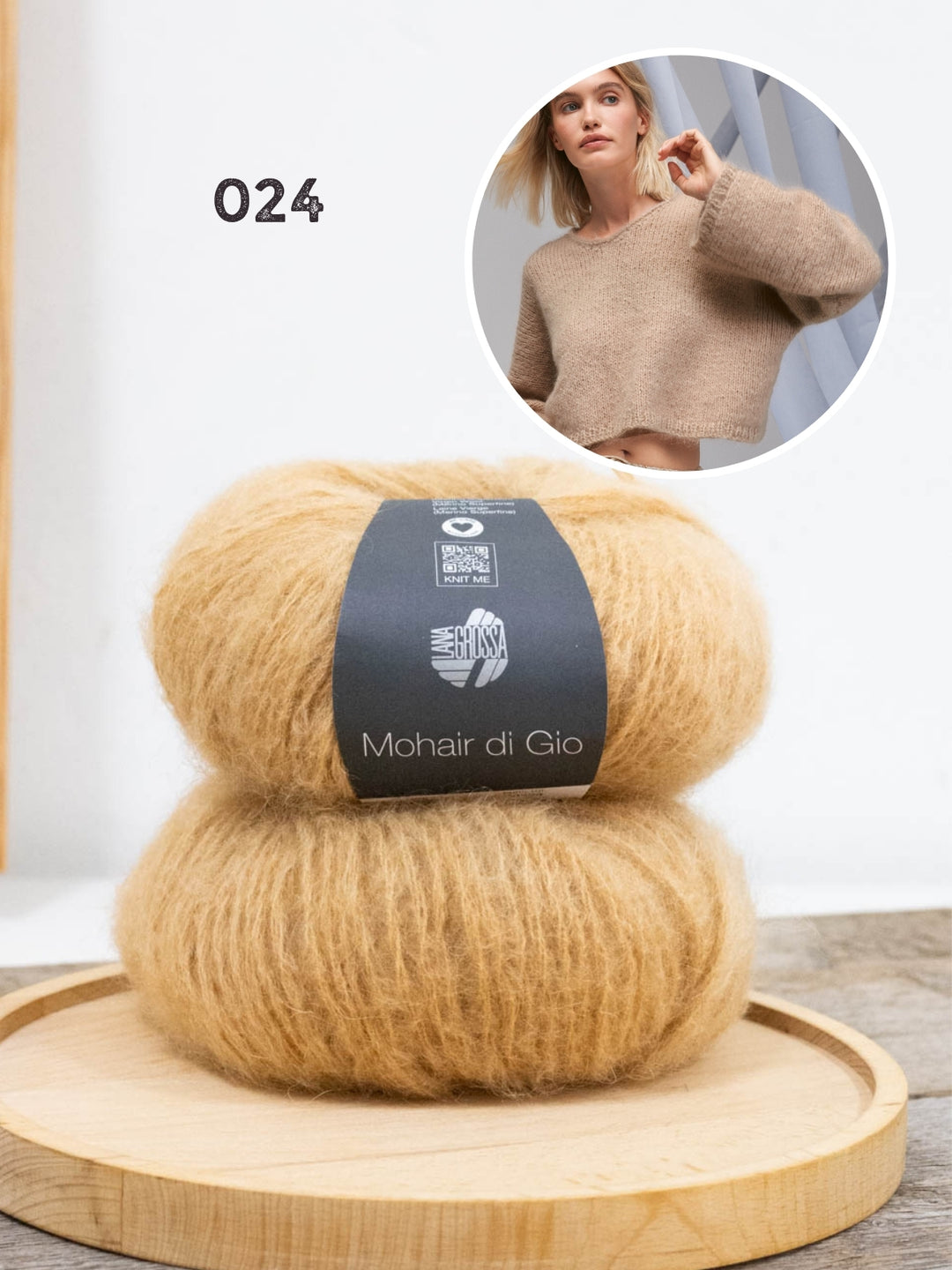 Breipakket Mohair Di Gio trui met V-hals