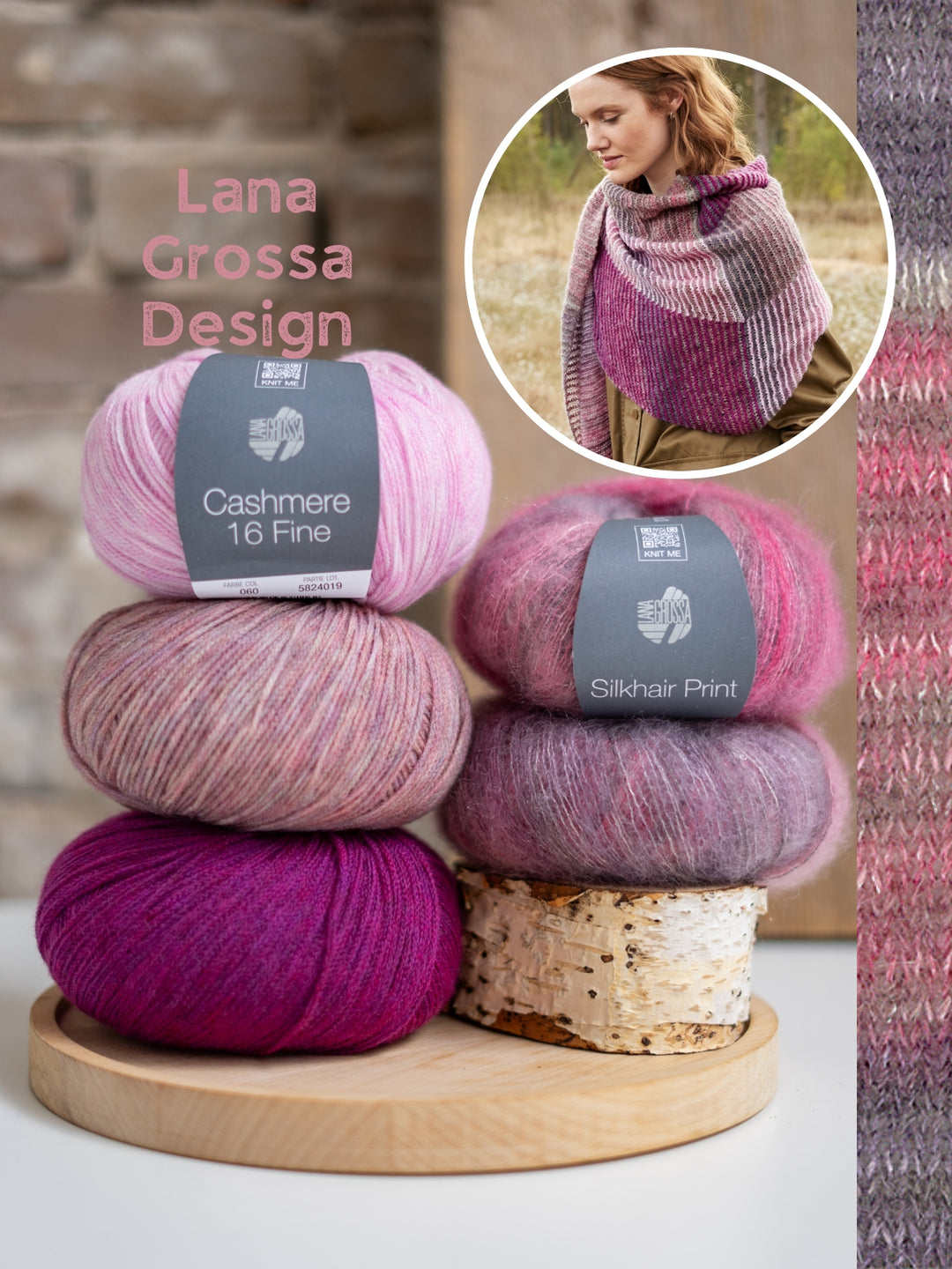 Breipakket Silkhair Print Cashmere 16 Fine driehoekstola