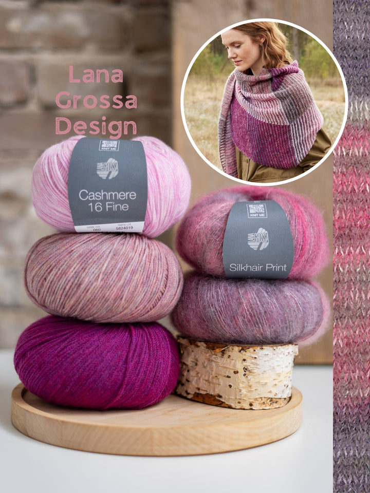 Breipakket Silkhair Print Cashmere 16 Fine driehoekstola