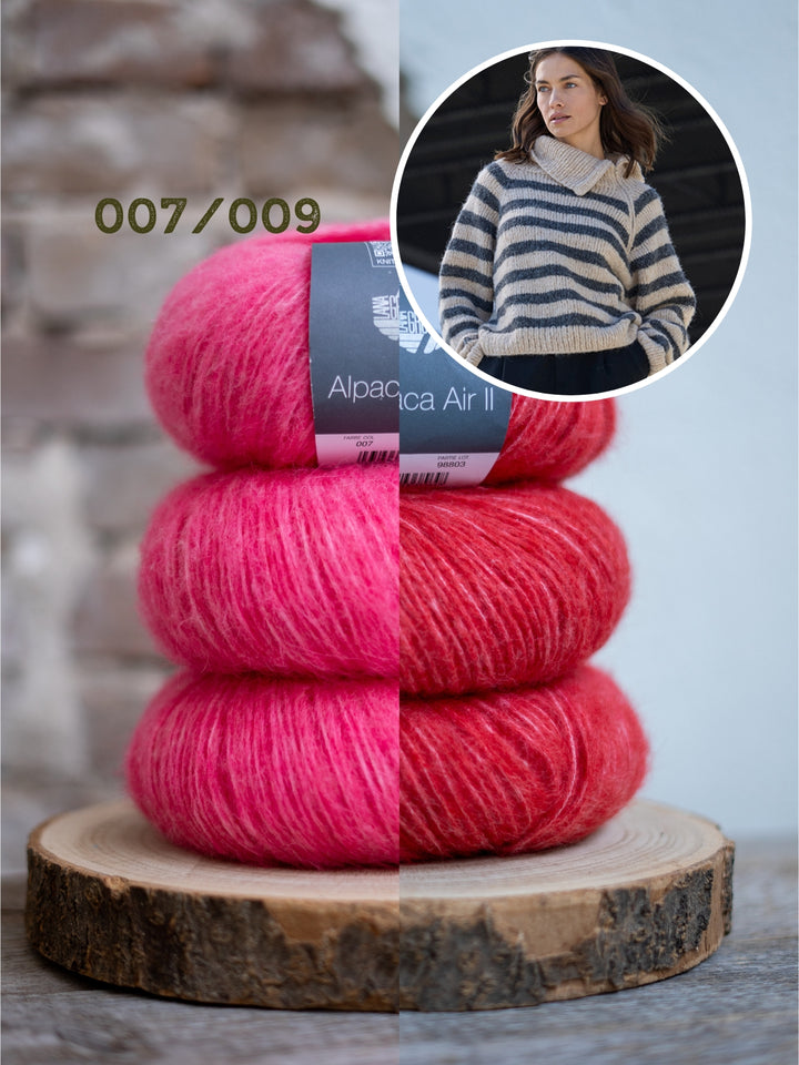 Breipakket Alpaca Air II top-down gestreepte coltrui met rits