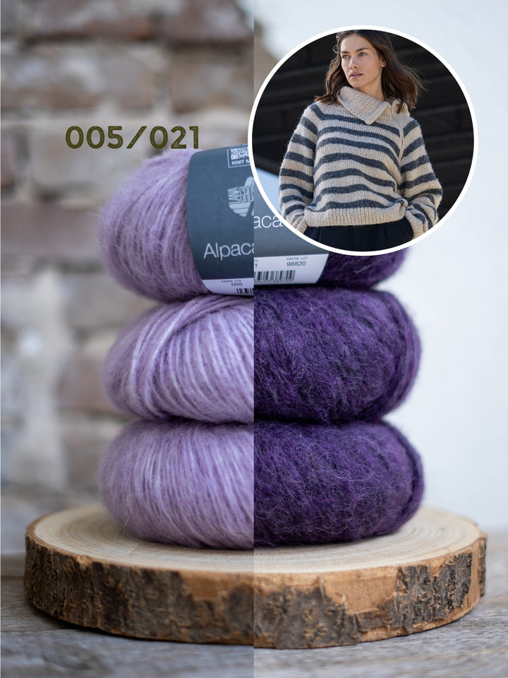 Breipakket Alpaca Air II top-down gestreepte coltrui met rits