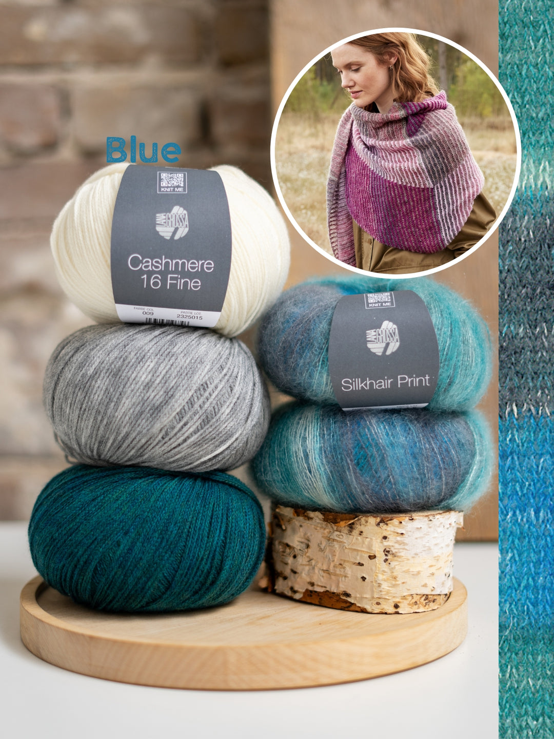 Breipakket Silkhair Print Cashmere 16 Fine driehoekstola