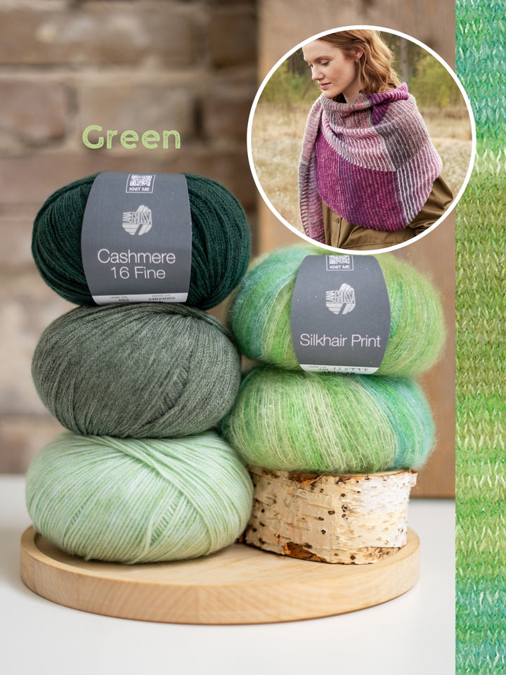 Breipakket Silkhair Print Cashmere 16 Fine driehoekstola