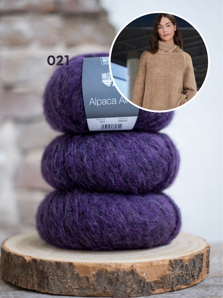 Breipakket Alpaca Air II top-down coltrui met rits