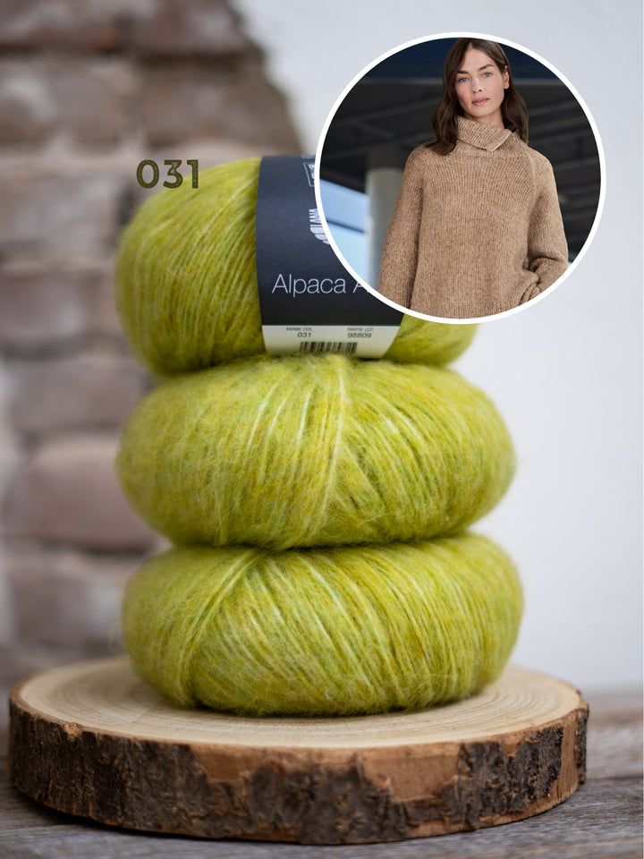 Breipakket Alpaca Air II top-down coltrui met rits