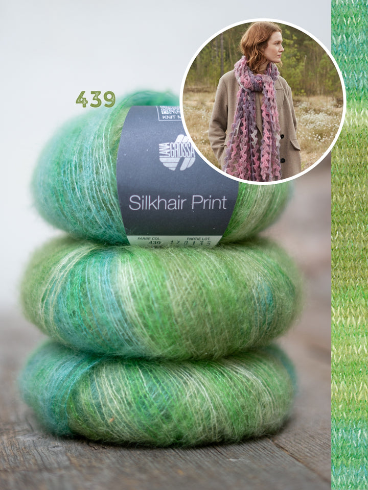 Haakpakket Silkhair Print ajoursjaal