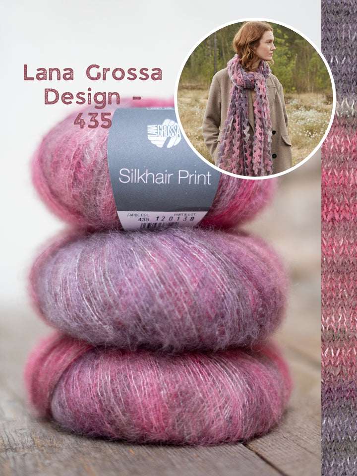 Haakpakket Silkhair Print ajoursjaal