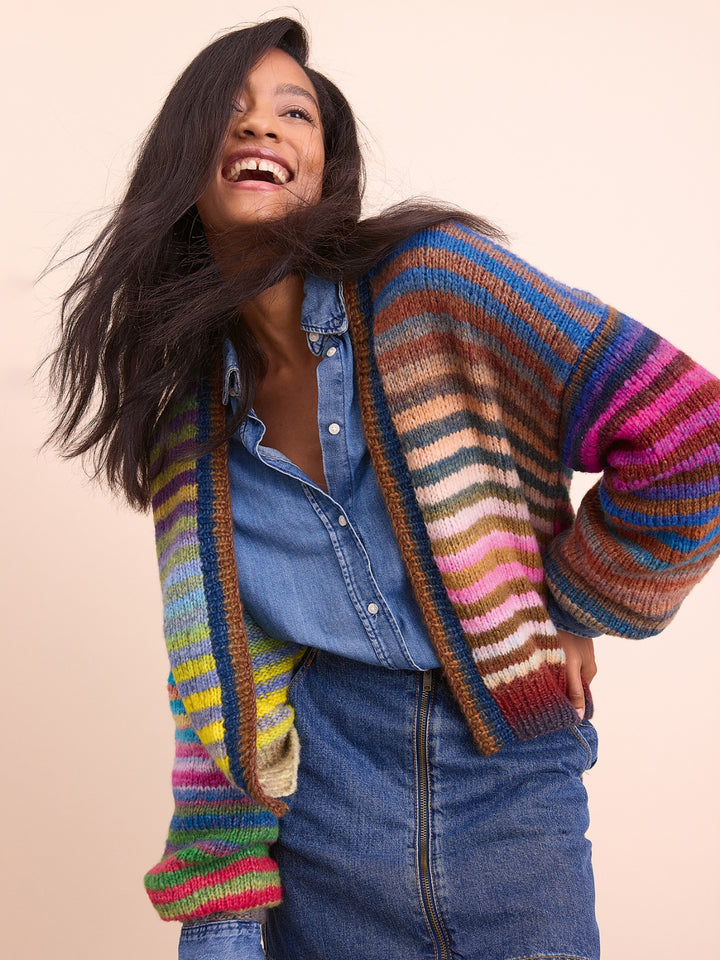 Breipakket Candy streepcardigan