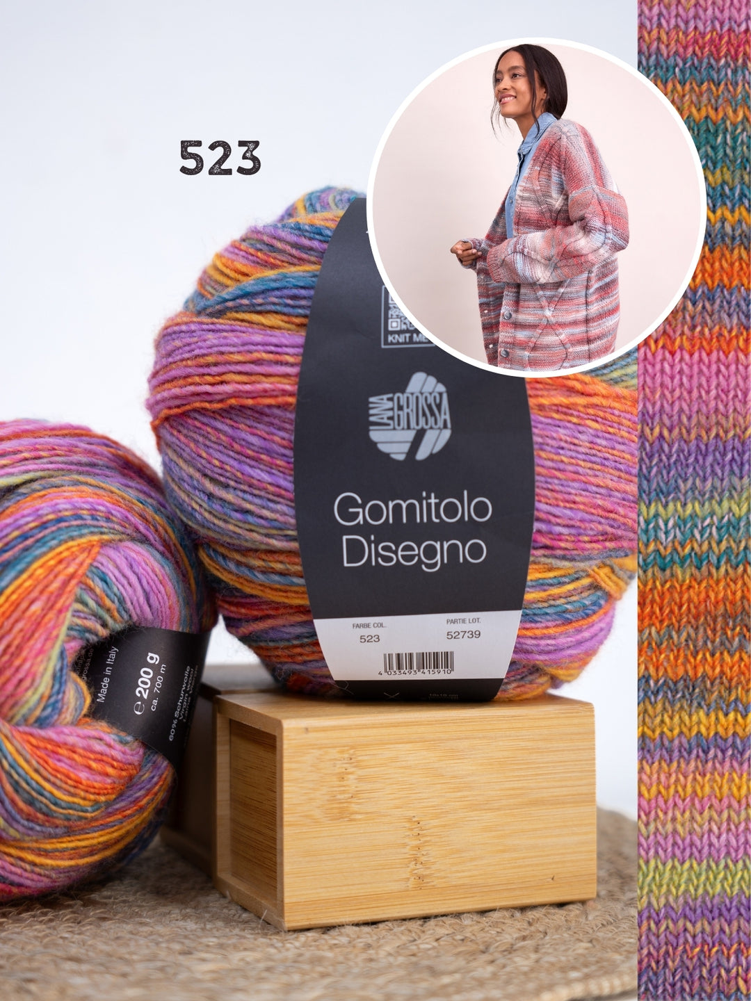 Breipakket Gomitolo Disegno vest met ruitmotief