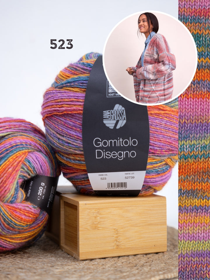 Breipakket Gomitolo Disegno vest met ruitmotief