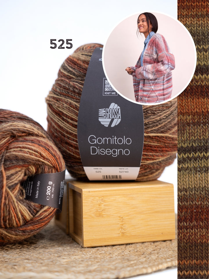 Breipakket Gomitolo Disegno vest met ruitmotief