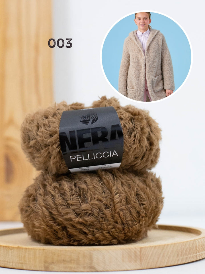 Breipakket Pelliccia mantel met capuchon